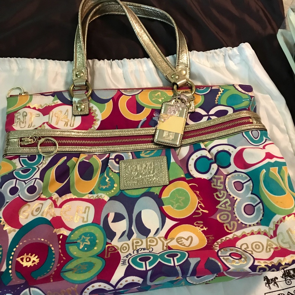 Coach multi-color purse